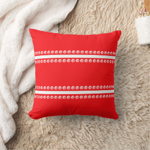 Red whine lines dots cushion