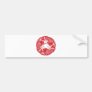 Red Whirling Koi Carp Fish Group Bumper Sticker