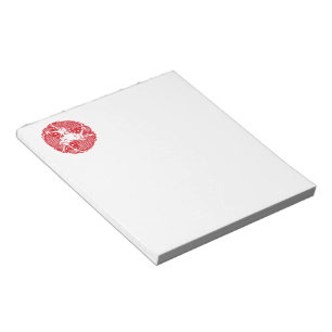 Red Whirling Koi Carp Fish Group Classic SqN2 Notepad