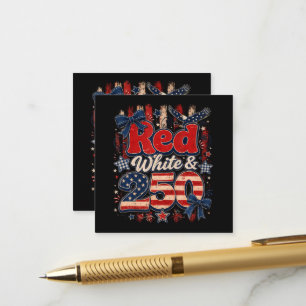 Red White 250 Years American Freedom 1776-2026 Enclosure Card
