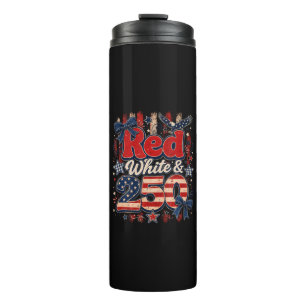 Red White 250 Years American Freedom 1776-2026 Thermal Tumbler