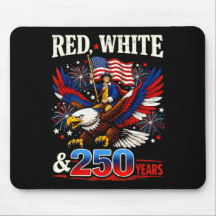 Red White 250 Years Birthday USA for Men Women 4th Mouse Pad
