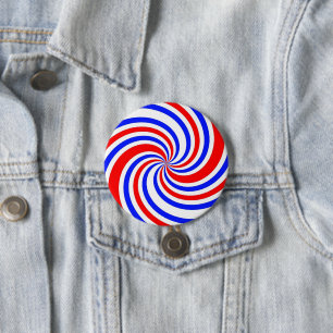 Red, White abd Blue Swirls 7.5 Cm Round Badge