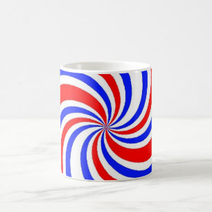 Red, White abd Blue Swirls Coffee Mug