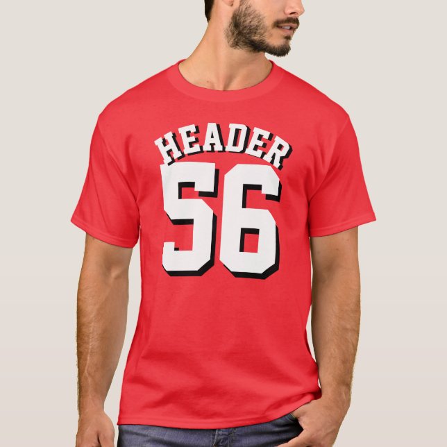 Red & White Adults | Sports Jersey Design T-Shirt (Front)