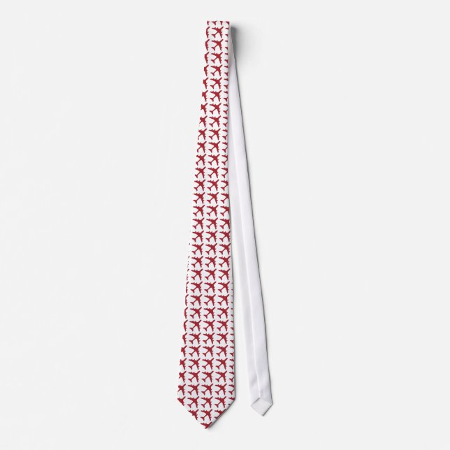 Red white aeroplane pattern necktie (Front)