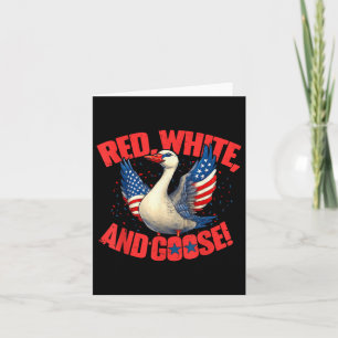 Red White & Goose Retro 4th Of July Patriotic Card
