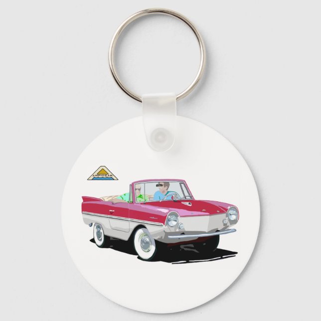 Red-White Amphicar Key Ring (Front)
