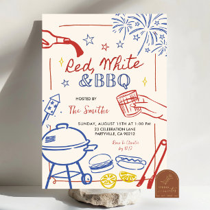 Red, White and BBQ Memorial Day Invitation