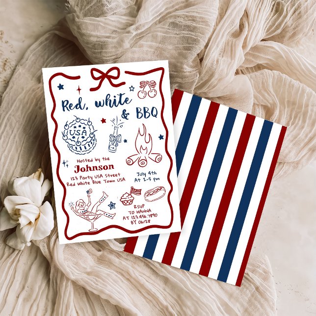 Red, White, and BBQ Party Invitation (Creator Uploaded)