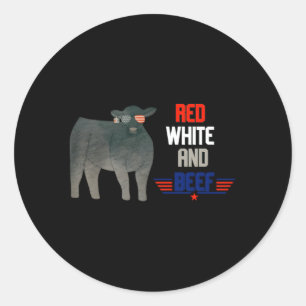 Red White And Beef Classic Round Sticker