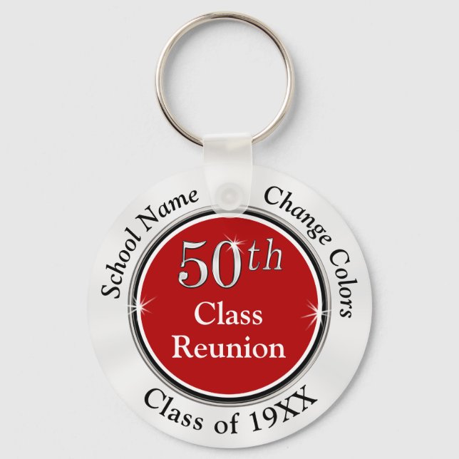 Red White and Black, 50th Class Reunion Souvenirs, Key Ring (Front)