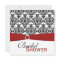 Red, White, and Black Damask Bridal Shower Invite