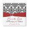 Red, White, and Black Damask Wedding Favour Magnet