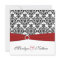 Red, White, and Black Damask Wedding Invitation