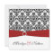 Red, White, and Black Damask Wedding Invitation