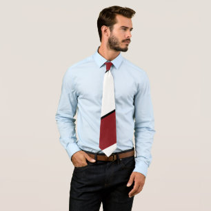 Red White and Black Fat Diagonal Stripe Tie