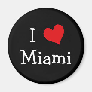 Red, White and Black I Love Miami Magnet