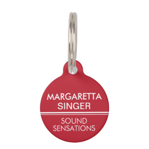 Red, White, and Black Key Ring Performer Bag Tag
