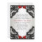 Red, white and Black lace Wedding Invitation