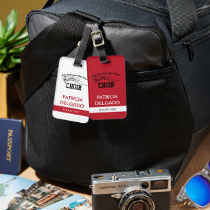 Red, White, and Black Luggage Performer Bag Tag