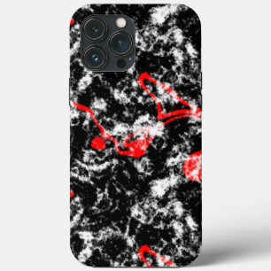 Red, White and Black Marble Abstract iPhone 13 Pro Max Case