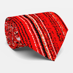 Red, White and Black Pattern Tie