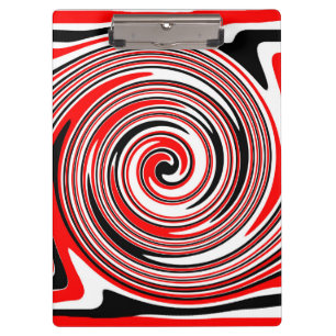 Red white and black psychedelic design clipboard
