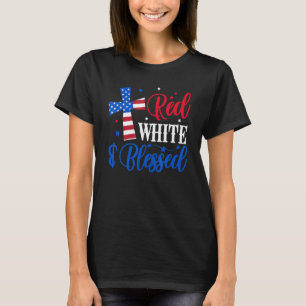 Red White And Blessed  4th Of July American Flag C T-Shirt