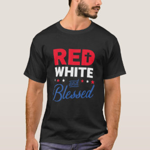 Red White And Blessed 4Th Of July Fireworks T-Shirt