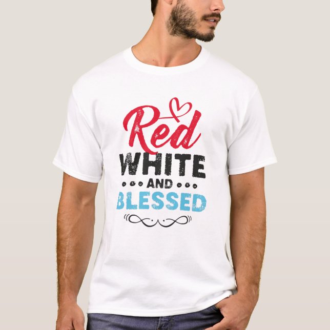 Red White And Blessed T-Shirt (Front)
