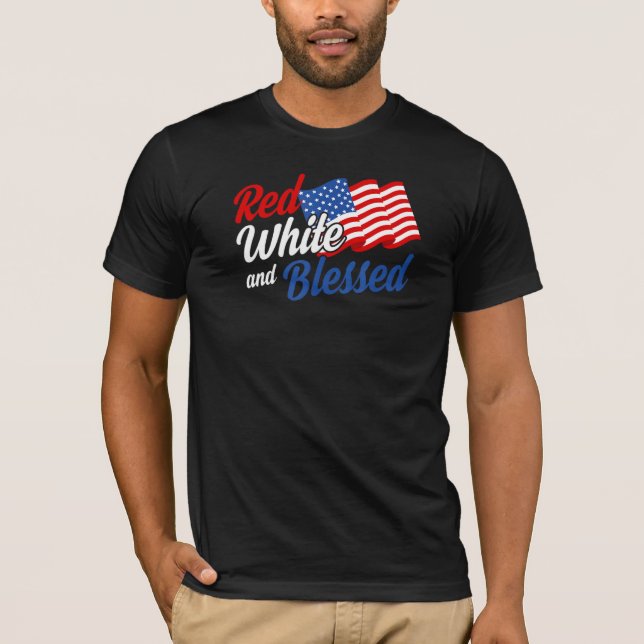 Red White And Blessed Usa Patriotic American 4th O T-Shirt (Front)