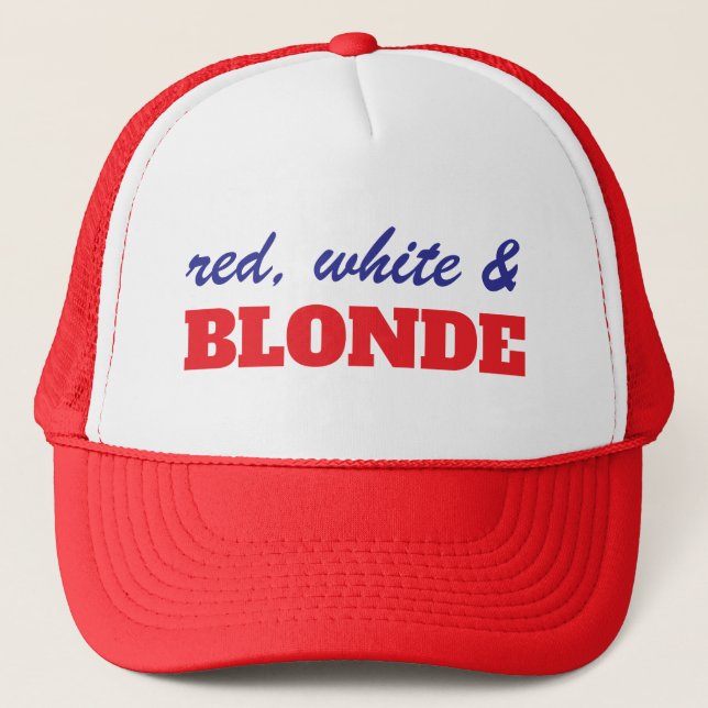 Red White And Blondy Trucker Hat (Front)