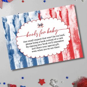 Red white and blue 4th July Books for Baby Enclosure Card