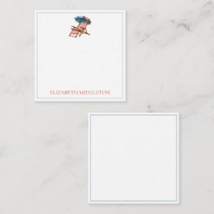 Red White and Blue 4th of July Beach Chair Card