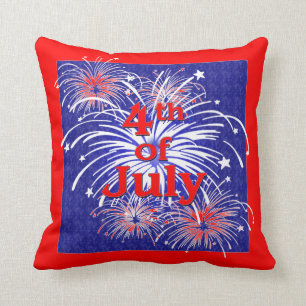 Red, White and Blue 4th of July Fireworks Cushion