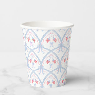 Red, White and Blue 4th of July Flag Pattern Paper Cups