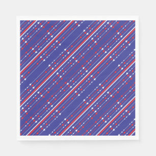 Red White and Blue 4th of July Party Napkin
