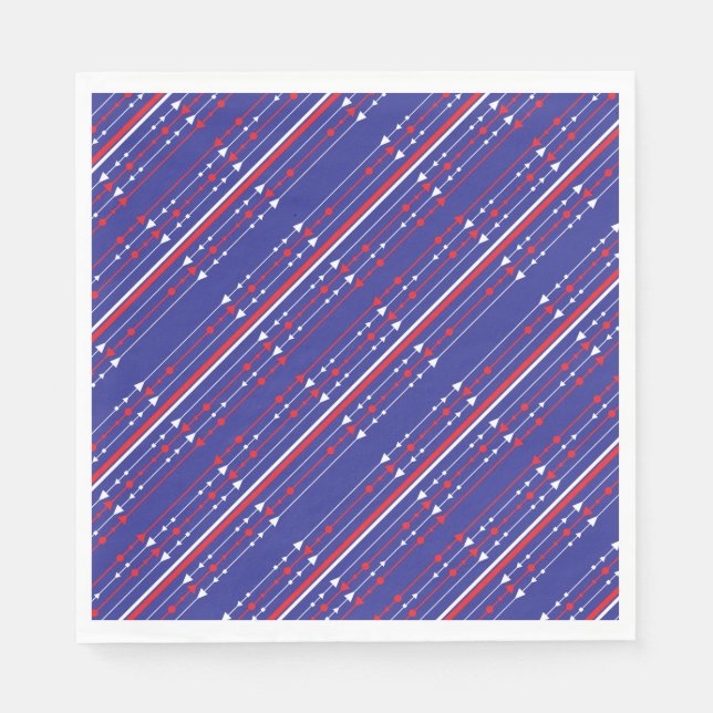 Red White and Blue 4th of July Party Napkin (Front)
