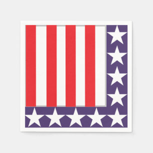 Red White and Blue 4th of July Party  Napkin