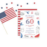 Red White And Blue 60th Birthday Party Cookout Inv Invitation<br><div class="desc">Stars and Stripes 60th Birthday invitation design for a family-friendly outdoors cookout or picnic party</div>