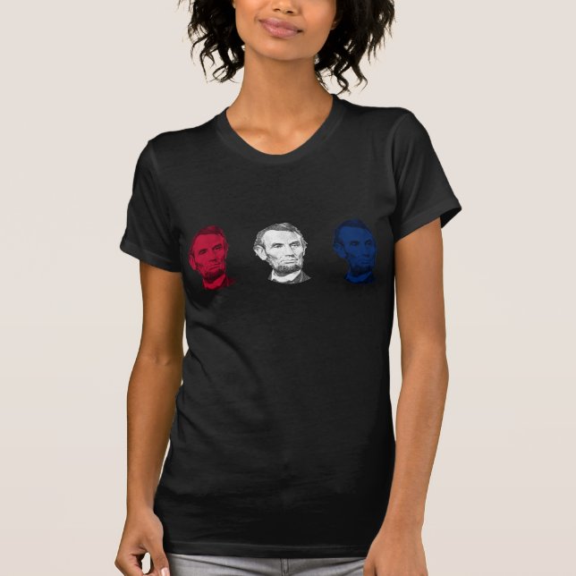 Red, White, and Blue Abraham Lincoln T-Shirt (Front)