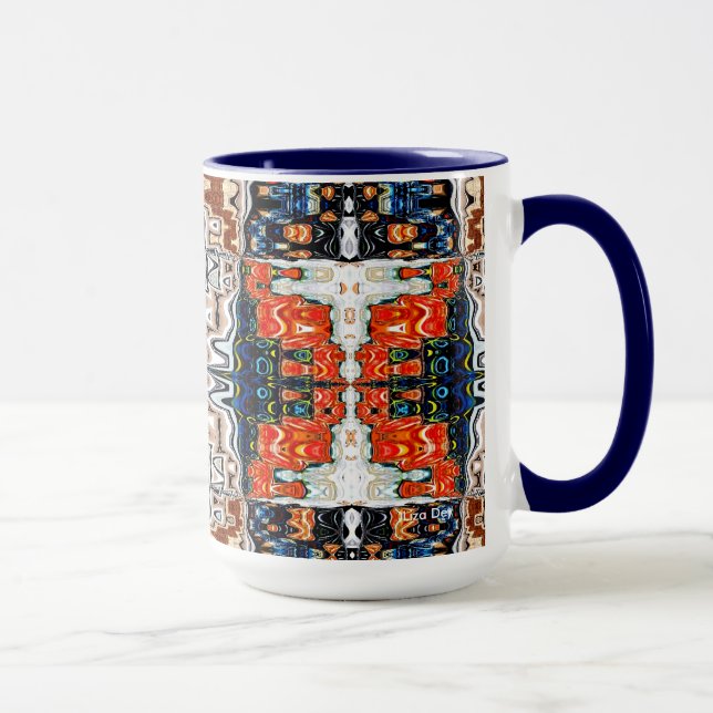 Red, White and Blue Abstract Mug (Right)