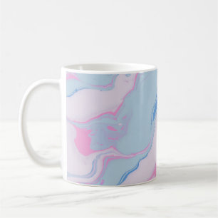 RED WHITE AND BLUE ABSTRACT PAINTING COFFEE MUG