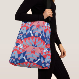 red white and blue abstract print #1 crossbody bag
