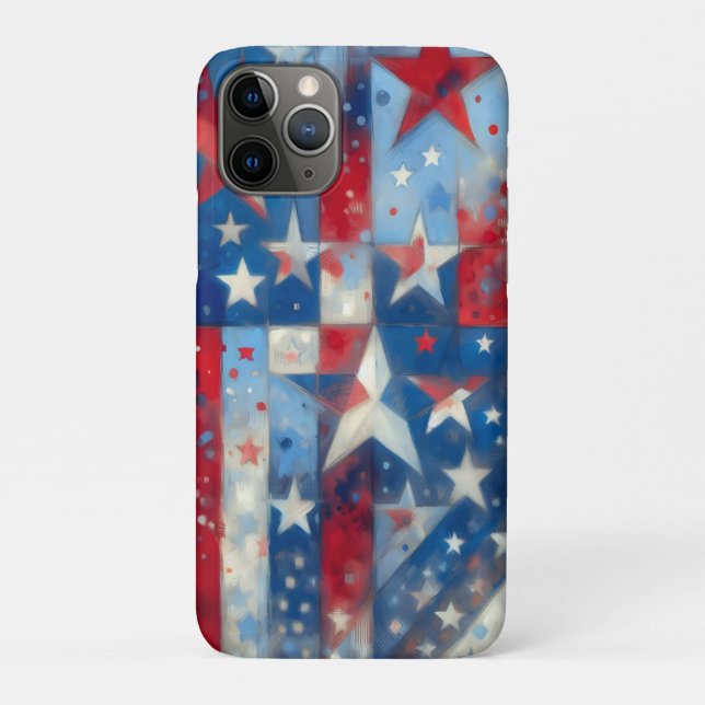 Red, White and Blue Abstract US Flag Patriotic  Case-Mate iPhone Case (Back)