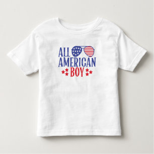 Red white and blue all american boy toddler T-Shirt