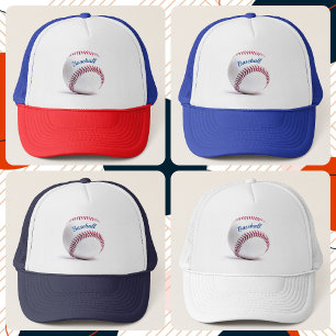 Red White and Blue American Baseball Trucker Hat