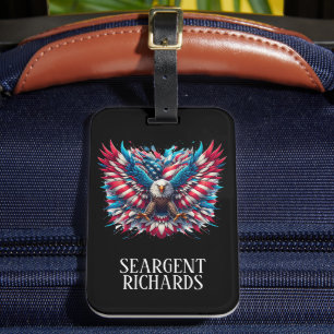 Red White and Blue American Eagle Luggage Tag
