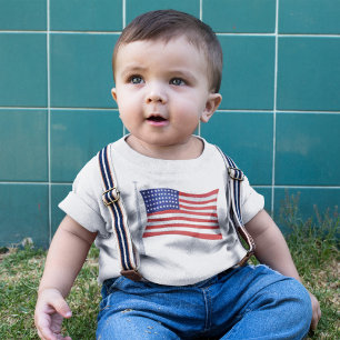 Red White and Blue American Flag Baby T-Shirt